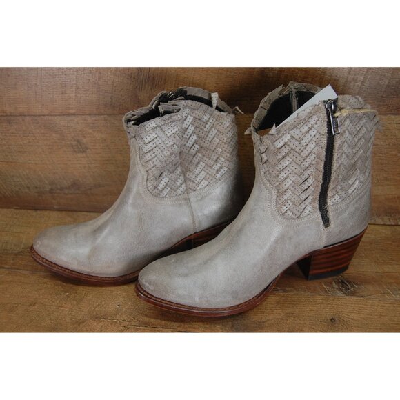 NWT Sendra Good Year Welted Leather Boots Ankle Bootie Women's 40 Gray Zip Braid - Picture 7 of 10